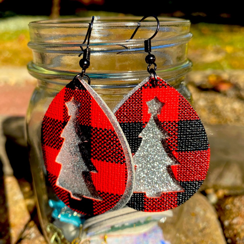 Faux leather earrings